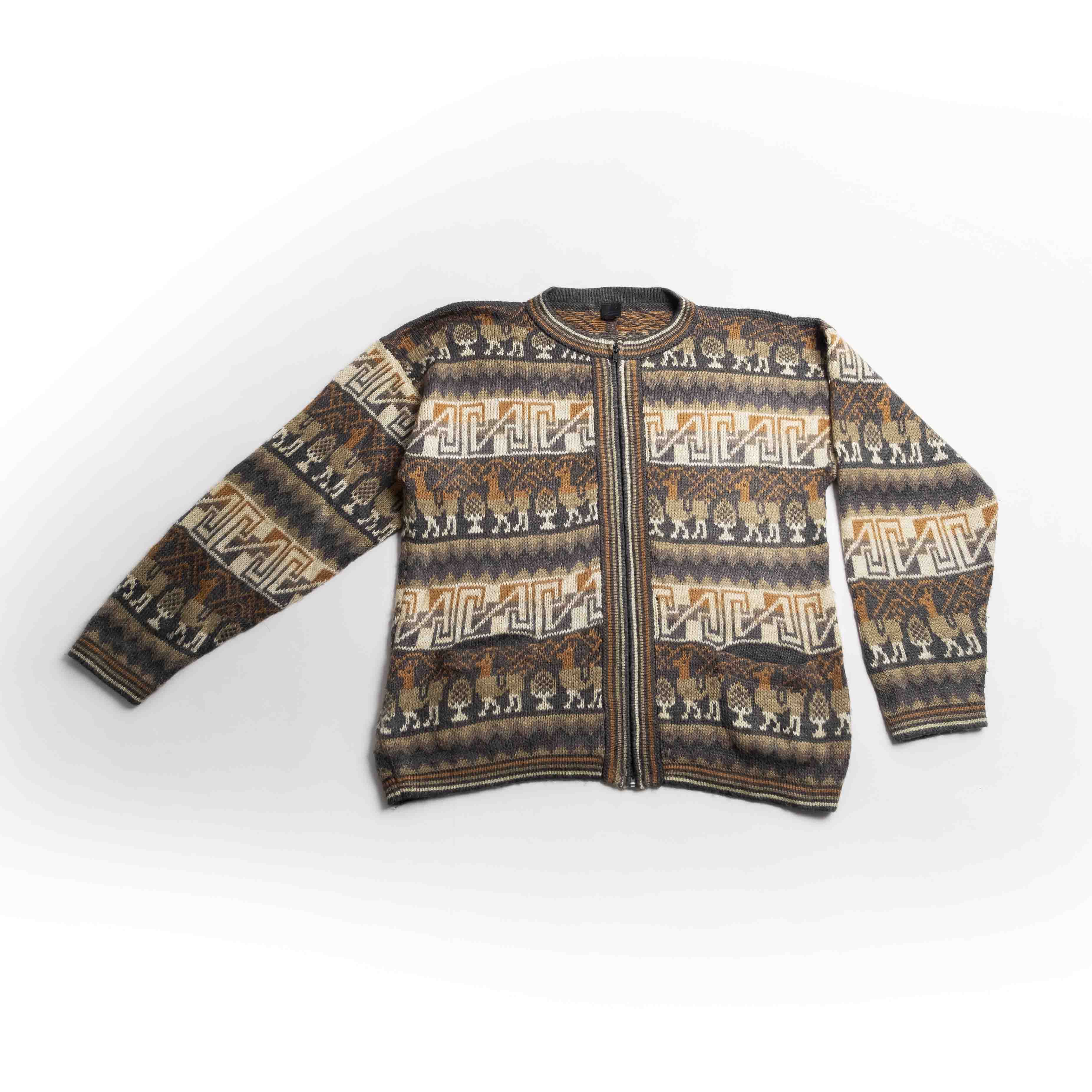 Zip up front pocket pattern Sweater