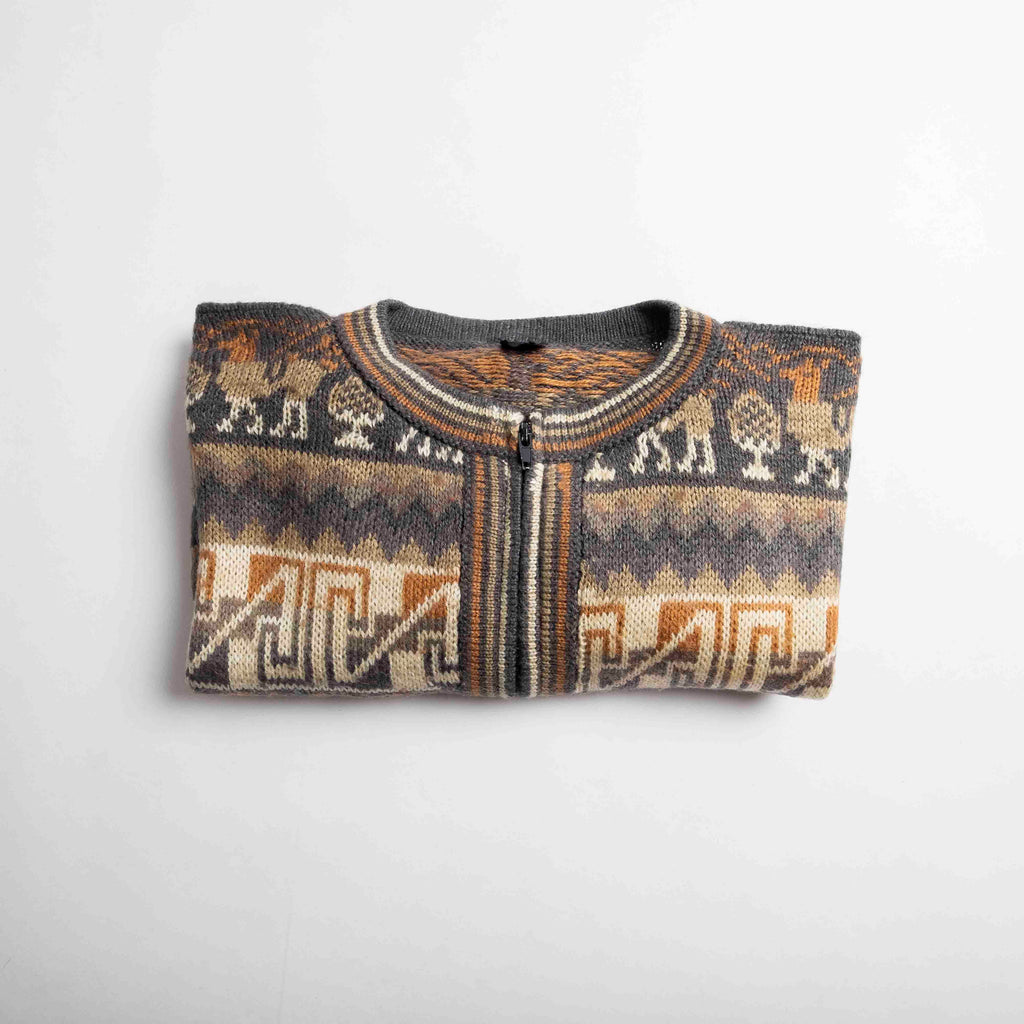 Zip up front pocket pattern Sweater